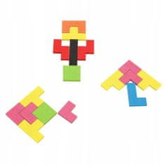 KOMFORTHOME Tetris 3v1 Puzzle Dřevěné puzzle bloky