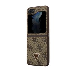 Guess hard silikonový kryt Samsung Galaxy Z Flip 5 Brown 4G Triangle