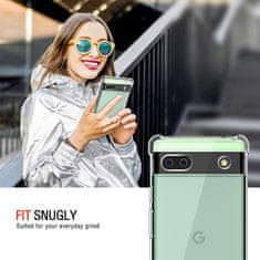 Techsuit Silikonové pouzdro se zesílenými hranami pro Google Pixel 6A - Transparentní KP30014