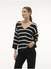 Vero Moda Černo-bílý dámský pruhovaný svetr Vero Moda Saba XS
