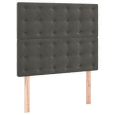 Vidaxl Box spring postel s matrací tmavě šedá 100x200 cm samet