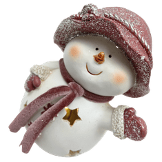 PRODEX Sněhulák s růžovou čepičkou LED 25x18 cm