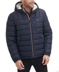 Tommy Hilfiger Prošívaná zimní pánská bunda Sherpa modrá logová L