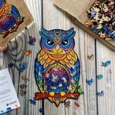 InnoVibe Magické dřevěné barevné puzzle - Okouzlující sova