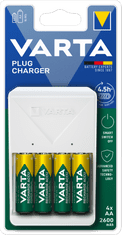 Varta nabíječka baterií Plug Charger včetně 4 AA 2600 mAh (57657101461)