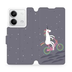 Mobiwear Flip pouzdro na mobil Xiaomi Redmi Note 13 5G - V024P Jednorožec na kole