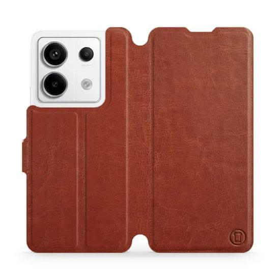 Mobiwear Flipové pouzdro na mobil Xiaomi Redmi Note 13 Pro 5G / Poco X6 5G - C_BRS Brown&Gray