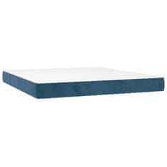 Vidaxl Box spring postel s matrací tmavě modrá 200x200 cm samet