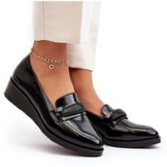 Vinceza Dámské lakované polobotky Loafer Black velikost 41