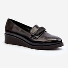 Vinceza Dámské lakované polobotky Loafer Black velikost 41