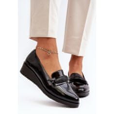 Vinceza Dámské lakované polobotky Loafer Black velikost 41