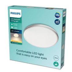 Philips LED Koupelnové stropní a nástěnné svítidlo Philips SPRAY CL260 8718699777319 12W 1200lm 2700K IP44 28,7cm stříbrné