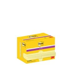Post-It Poznámkové samolepicí bločky Super Sticky - žluté, 5,1 x 5,1 cm, 12 ks