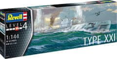 Revell German Submarine Typ XXI, Plastic ModelKit ponorka 05177, 1/144