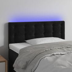 Vidaxl Čelo postele s LED černé 80 x 5 x 78/88 cm samet