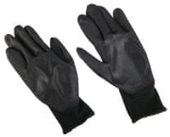 SIXTOL Rukavice pracovní z polyesteru polomáčené v polyuretanu GLOVE PE-PU 10, černé, velikost 10