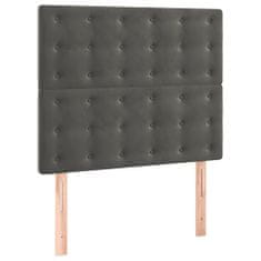 Vidaxl Box spring postel s matrací tmavě šedá 100x200 cm samet