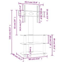 Vidaxl Rohový TV stojan 3patrový pro 32–70 palců černý
