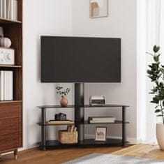 Greatstore Rohový TV stojan 3patrový pro 32–70 palců černý