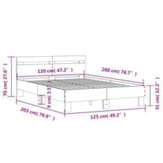 Vidaxl Rám postele s čelem bílý 120 x 200 cm kompozitní dřevo