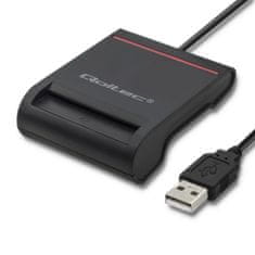 shumee ČTEČKA ČIPOVÝCH KARET QOLTEC SMART ID CHIP CARD USB 2.0 | PLUG&PLAY