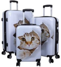 MONOPOL Sada kufrů Cat White 3-set