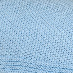 Baby Nellys Bavlněná deka, dečka pletená, BASIC, 80x90cm - modrá