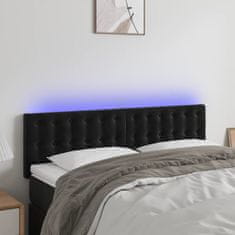 Vidaxl Čelo postele s LED černé 144x5x78/88 cm samet