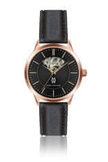 Marc Malone pánské hodinky Arthur Automatic Black Leather CBH-2100