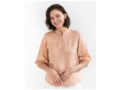 Magic Linen Lněná košile s nabíraným rukávem ALAMINOS v barvě broskev Velikost: XL