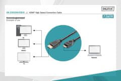 Digitus HDMI 1.3 / 1.2 (C to A) připojovací kabel 2 m, pozl. kontakty, Ultra HD 24p