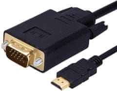 PremiumCord Kabel s HDMI na VGA převodníkem, délka kabelu 2m
