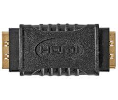 Nedis adaptér HDMI/ zásuvka HDMI - zásuvka HDMI/ pozlacené konektory/ přímý/ černý/ box