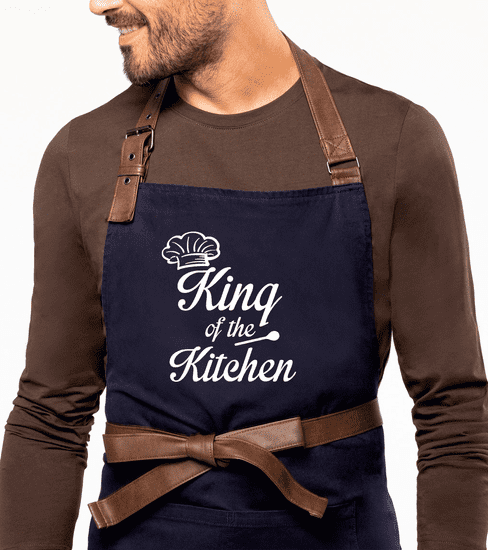 Hobbytriko Zástěra pro muže EXCLUSIVE - King of the Kitchen Barva: Černošedá