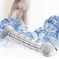 Lovetoy Skleněné dildo vroubkované LoveToy Glass Romance