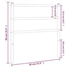 Vidaxl Kovové čelo postele černé 90 cm