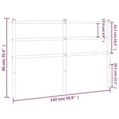 Vidaxl Kovové čelo postele bílé 135 cm