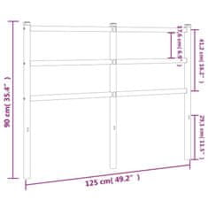 Vidaxl Kovové čelo postele černé 120 cm