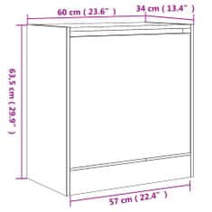 Vidaxl Botník kouřový dub 60 x 34 x 63,5 cm kompozitní dřevo