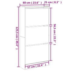 Vidaxl Botník bílý 60 x 21 x 125,5 cm kompozitní dřevo