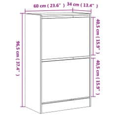 Vidaxl Botník kouřový dub 60 x 34 x 96,5 cm kompozitní dřevo