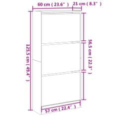 Vidaxl Botník betonově šedý 60 x 21 x 125,5 cm kompozitní dřevo