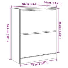 Vidaxl Botník šedý sonoma 80 x 34 x 96,5 cm kompozitní dřevo