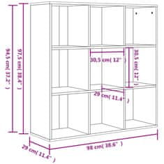 Vidaxl Knihovna betonově šedá 98 x 29 x 97,5 cm kompozitní dřevo