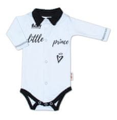 Baby Nellys Body dlouhý rukáv s límečkem, modré Little Prince, vel. 56