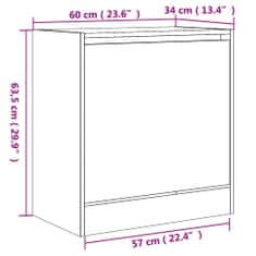 Vidaxl Botník betonově šedý 60 x 34 x 63,5 cm kompozitní dřevo