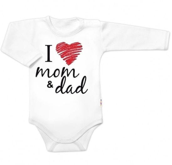 Baby Nellys Body dlouhý rukáv, I love mom & dad, vel. 86, unisex