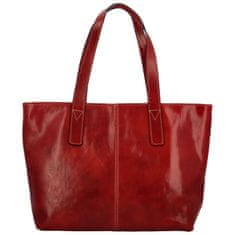 Delami Vera Pelle Luxusní dámská kožená kabelka Edna, červená