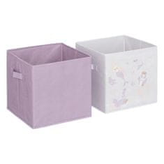 Atmosphera Úložné boxy na hračky mořská panna fialové 2 ks 29x29x29 cm