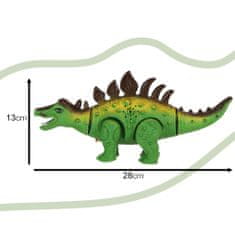 WOWO Interaktivní Hračka Dinosaurus Stegosaurus s Procházkou, Světly a Řevem na Baterie